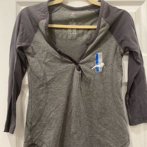 Lions 3/4 sleeve gray shirt